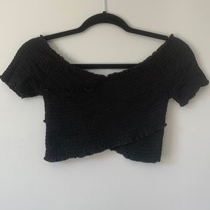 Ruched fabric crop top